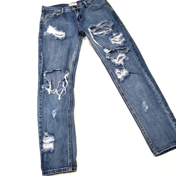 One Teaspoon Denim - One x Oneteaspoon Destroyed Awesome Baggies Jeans